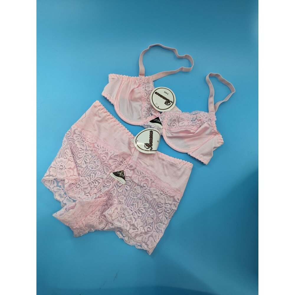 ROMANCE Pink Bra & Boyshort‎ set lots of sizes NEW - Picture 2 of 5